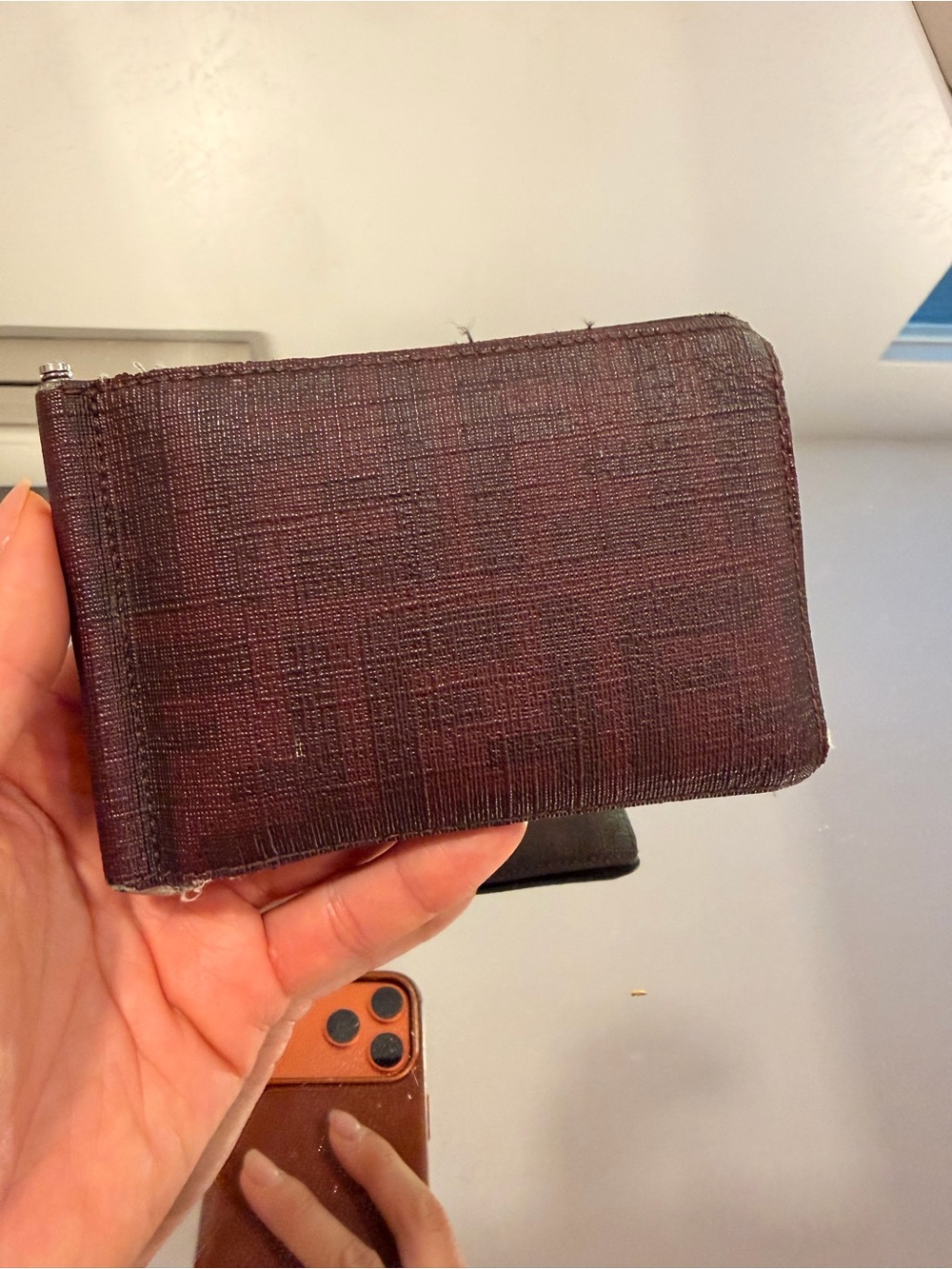 Men's FENDI Slim Money Clip Wallet - Burgundy